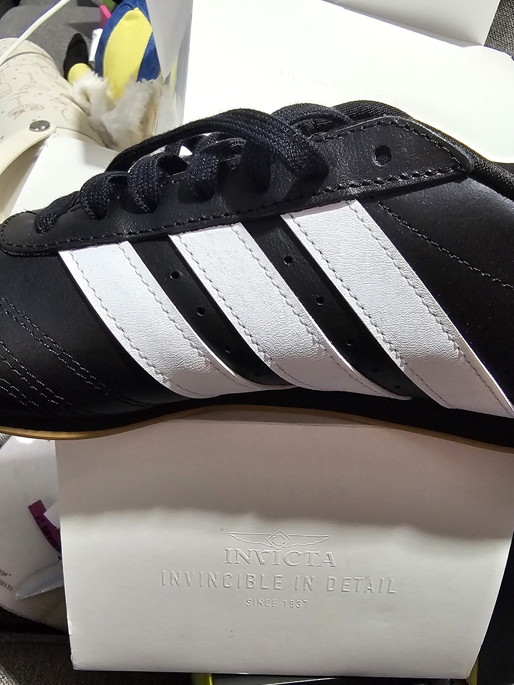 adidas Black and White Classic Stripe Sneakers